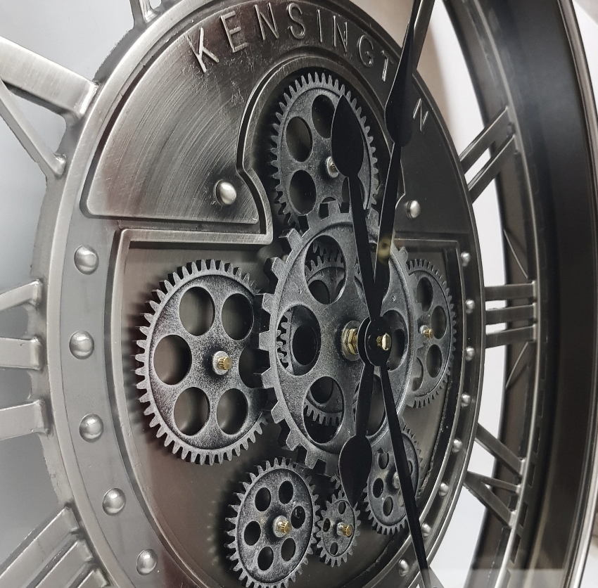 肯辛顿圆形工业移动齿轮挂钟