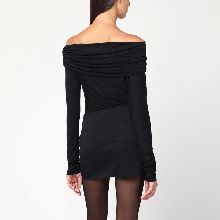 THE ANDAMANE - Black Zoe off-the-shoulder top