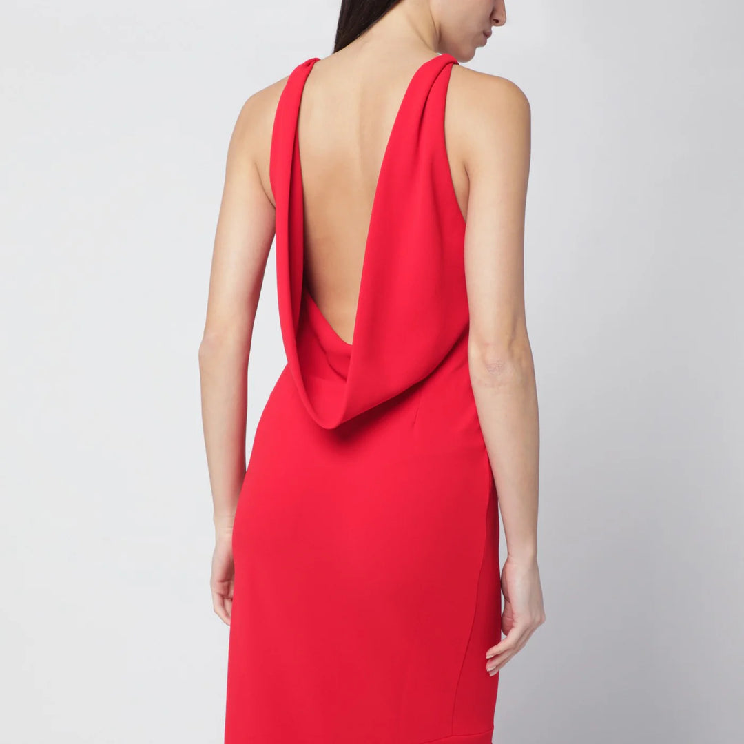 THE ANDAMANE - Red Carmen open-back dress