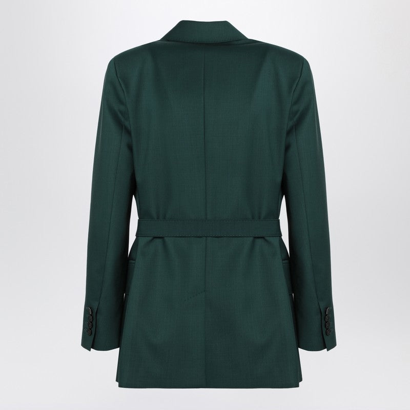 Max Mara Green wool canvas jacket with belt