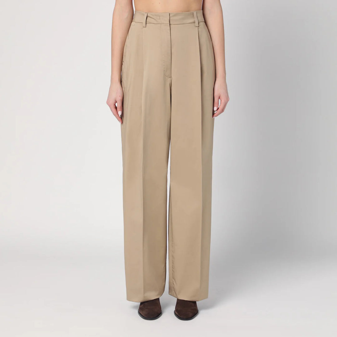 TheLatest - Wide sand-coloured Axel trousers