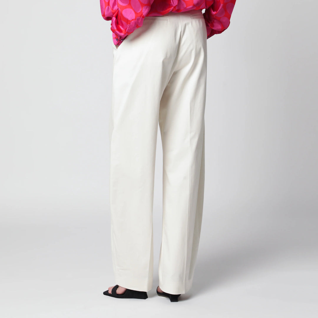 TheLatest - Cream cotton palazzo trousers