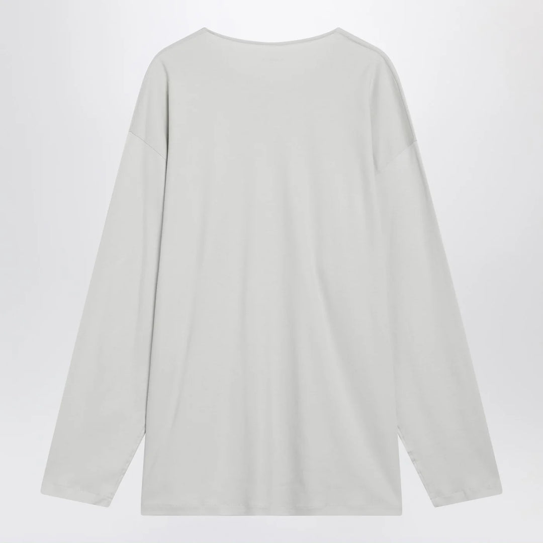 LEMAIRE - Chalk-colored cotton and silk interlock T-shirt