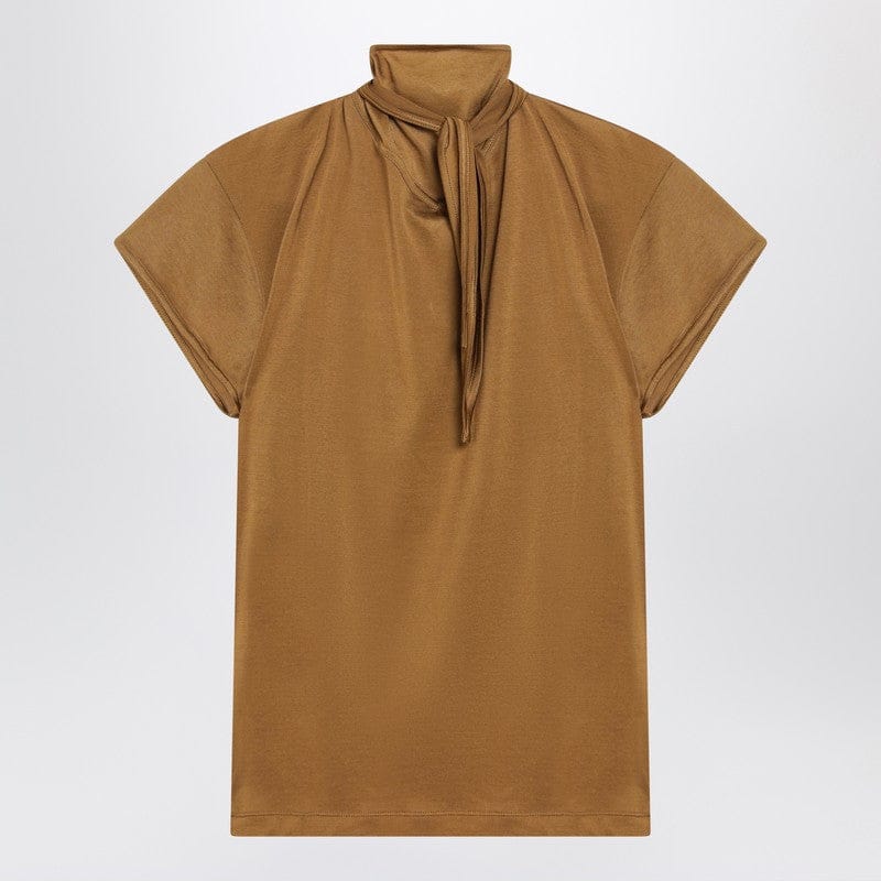 Shirts & Tops LEMAIRE - Cinnamon-brown T-shirt with scarf detail - L Brand
