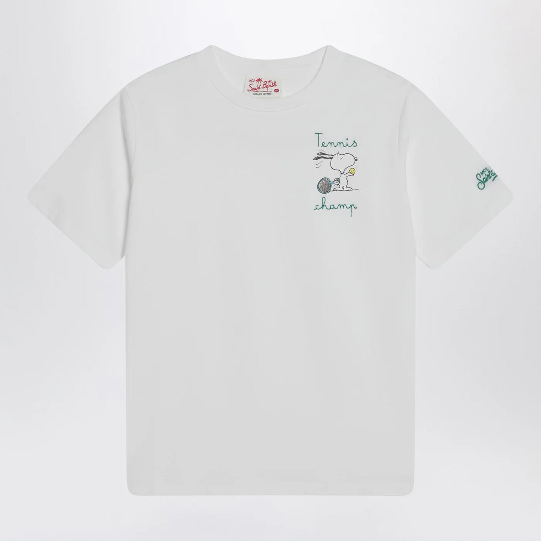 MC2 Saint Barth - White T-shirt with Snoopy tennis print