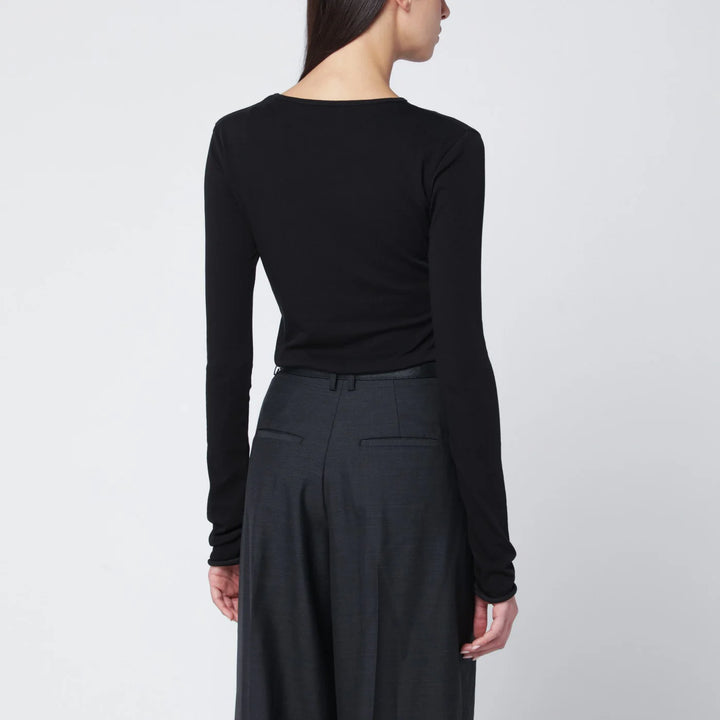 Entire Studios - Black crewneck cotton-blend top