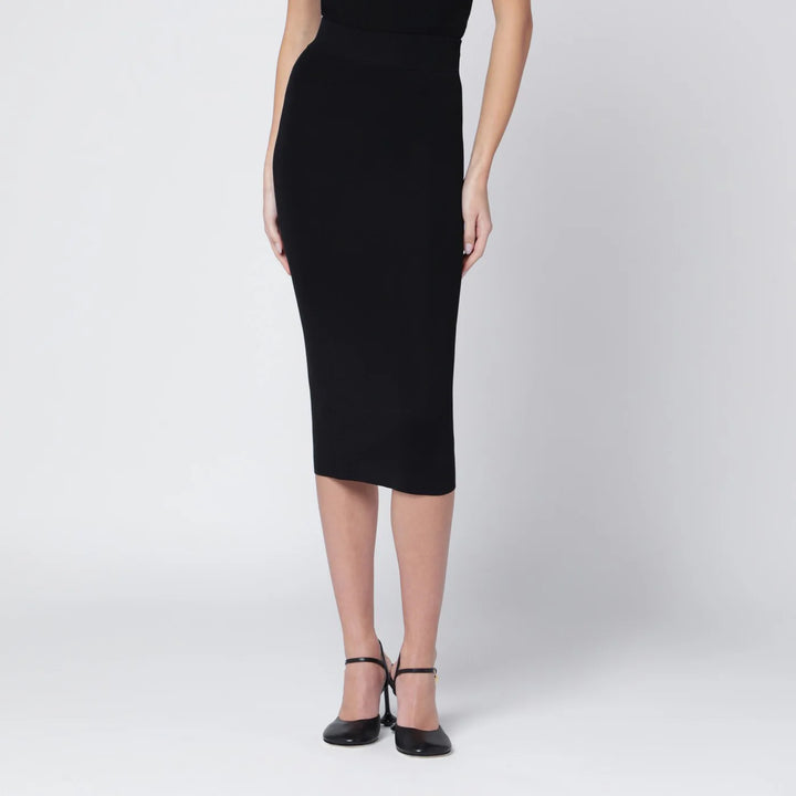 Entire Studios - Black viscose-blend midi skirt