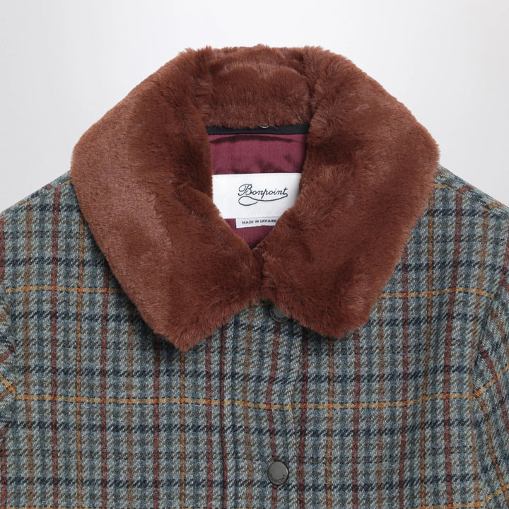 Bonpoint - Joao quilted wool coat with checked pattern