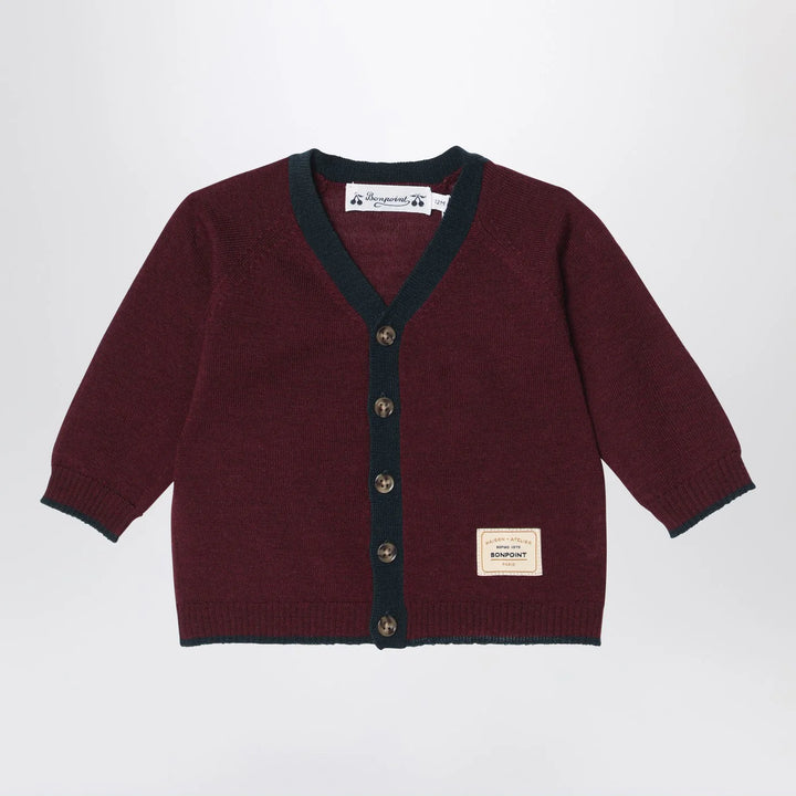 Bonpoint - Burgundy wool cardigan