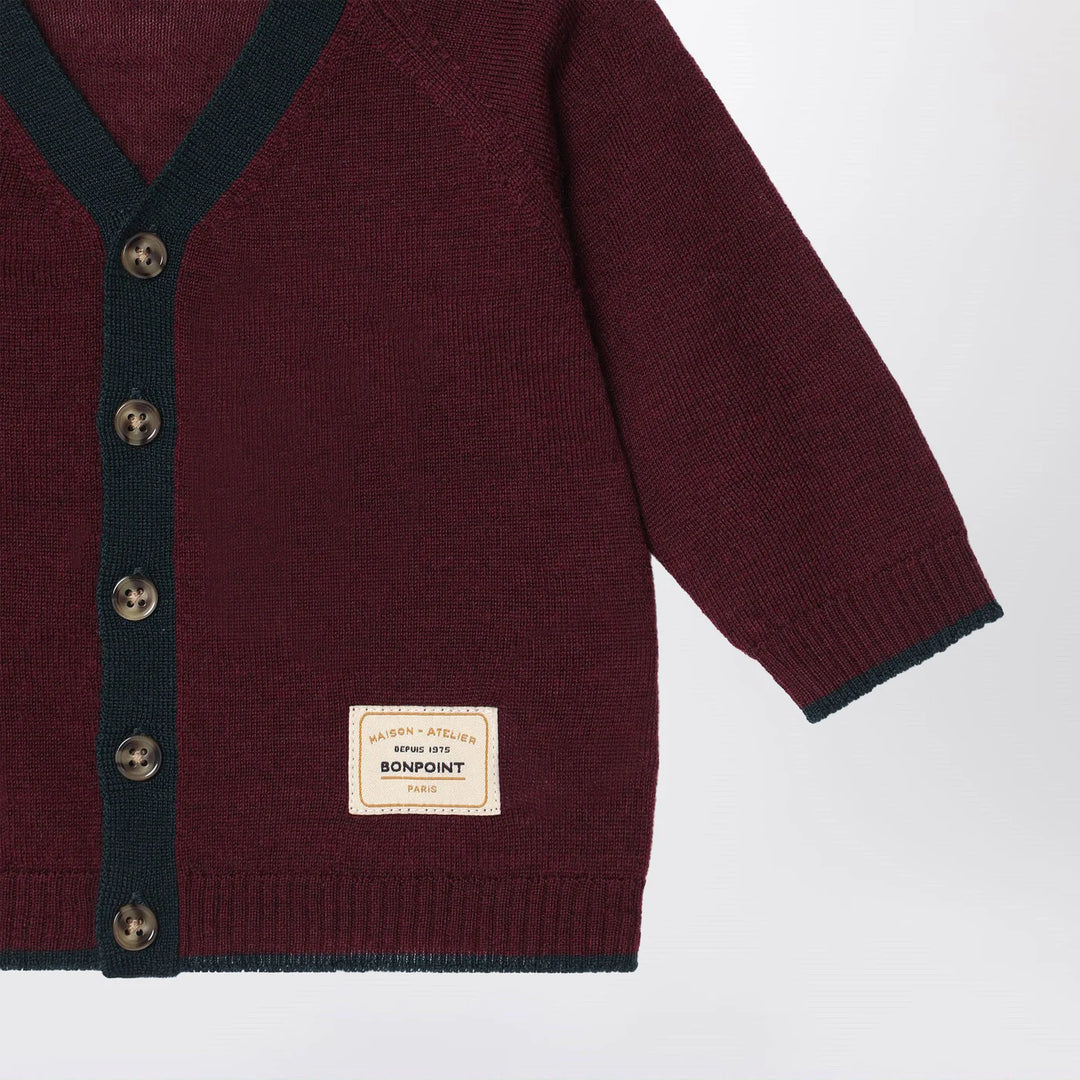 Bonpoint - Burgundy wool cardigan