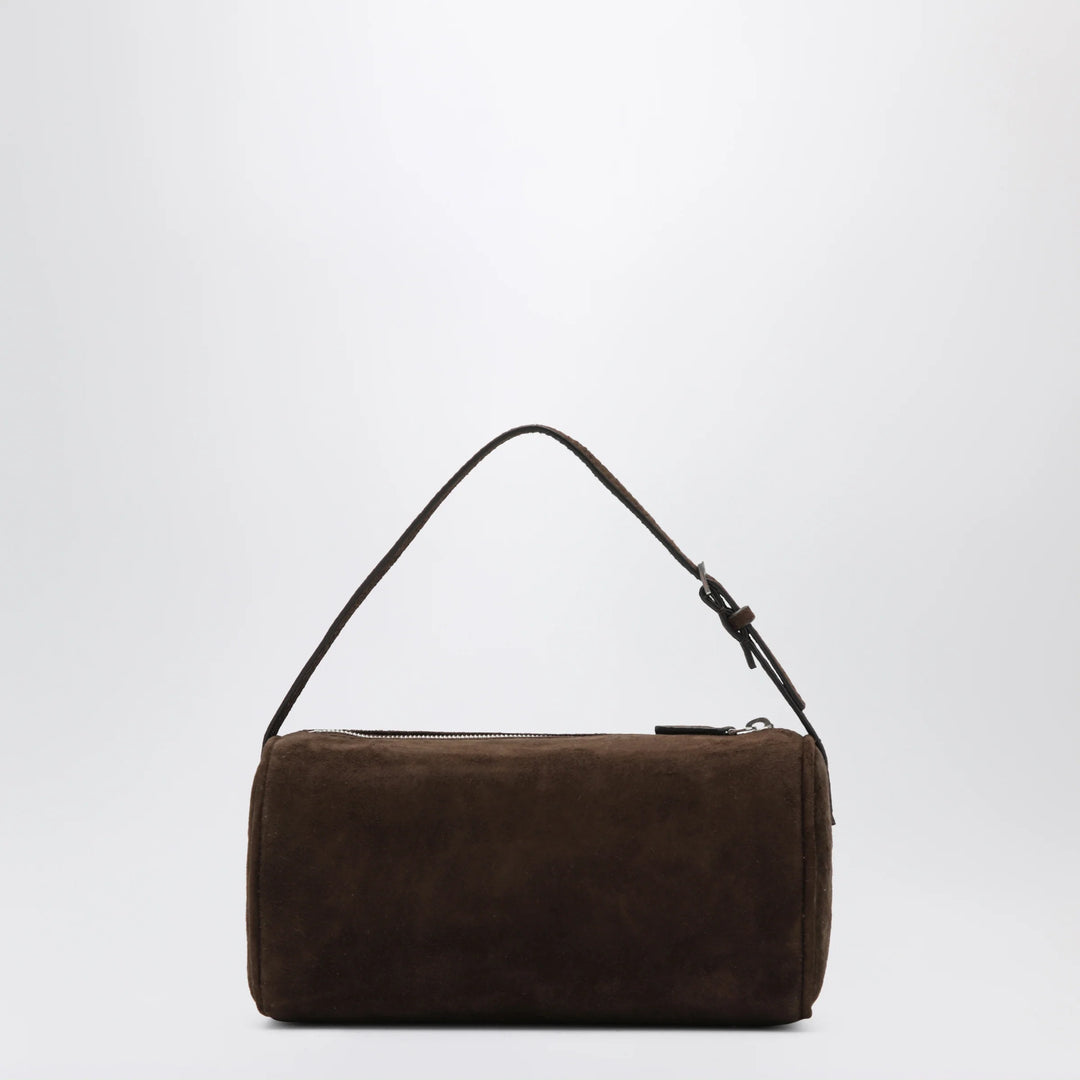 The Row - 90s suede leather shoulder bag in mocha