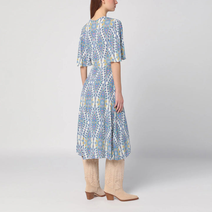 ETRO - Flared midi dress with multi-coloured print