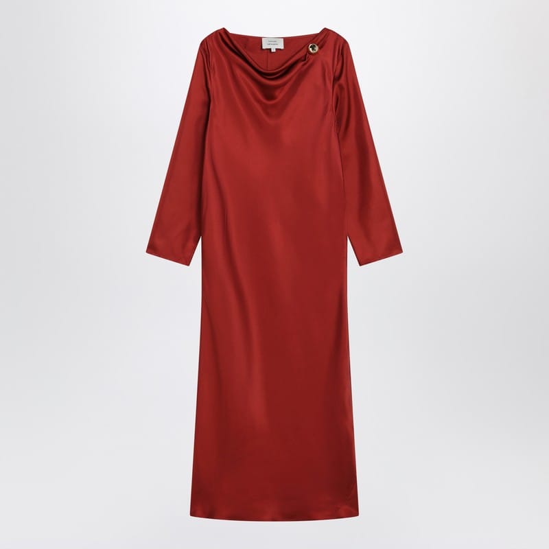 Dresses LouLou De Saison - Abito Zoya in twill di seta rossa - M Brand