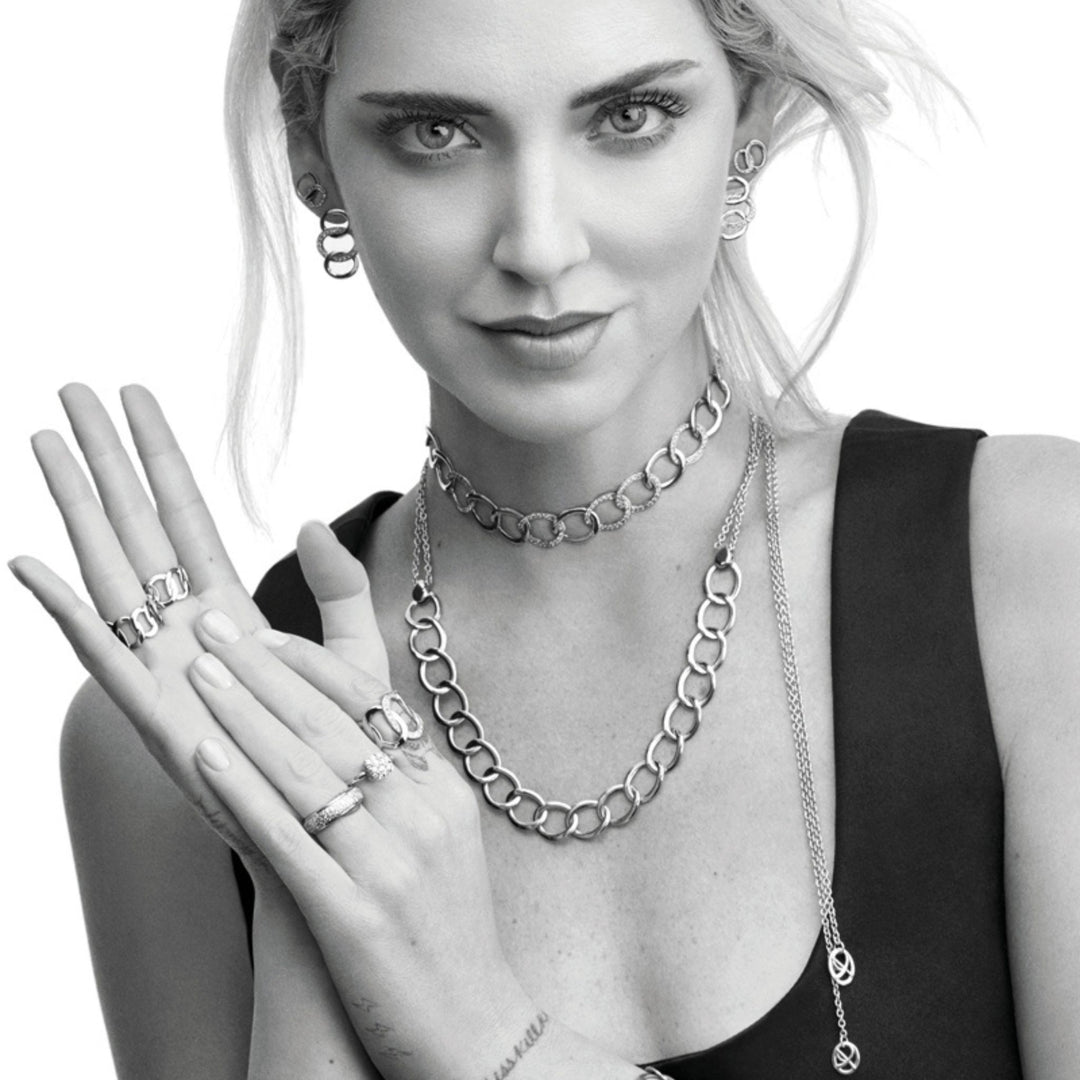 Chiara Ferragni 钻石心形白色三石耳环