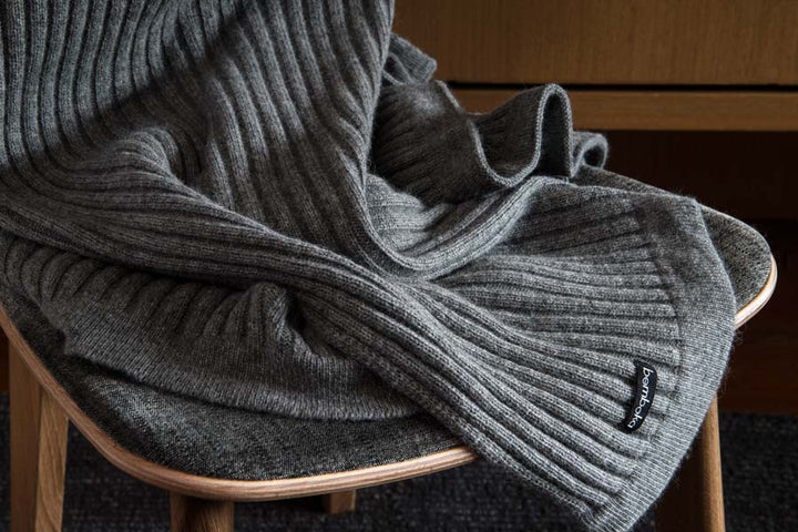 Bemboka ANGORA & MERINO WOOL THROWS 130x190cm Grey Bemboka Wide Rib Angora & Merino Wool Throw - Pre-Shrunk Brand