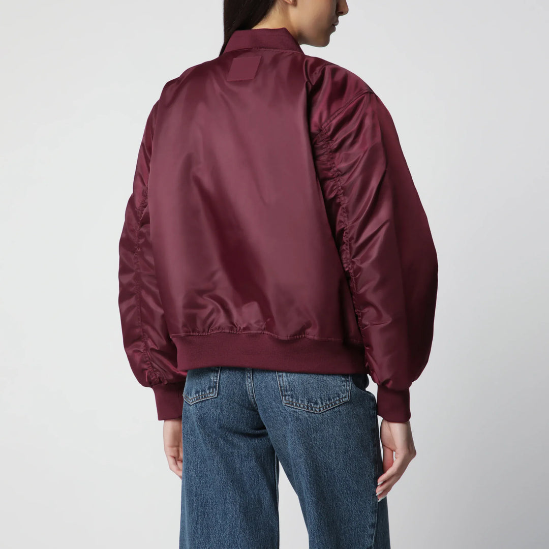 ANINE BING - Leon zip-up bomber jacket in burgundy Brand