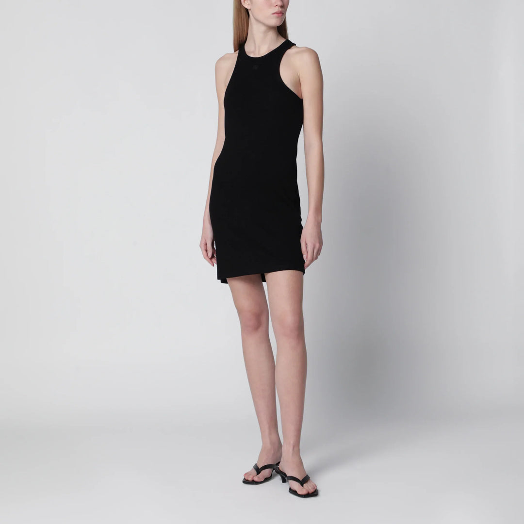 ANINE BING - Cole ribbed cotton halter mini dress in black Brand Apparel & Accessories XS