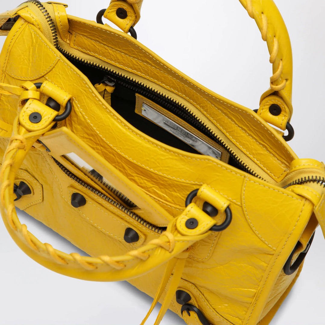 Balenciaga - Le City Mini handbag in Arena lambskin yellow Brand Apparel &amp; Accessories TU
