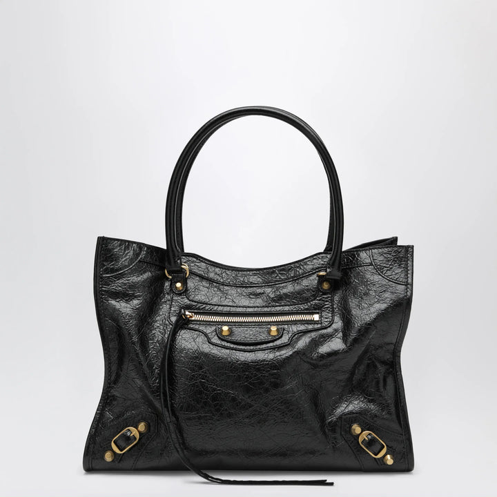 Balenciaga - Le City small lambskin leather tote bag in black Brand Apparel &amp; Accessories TU