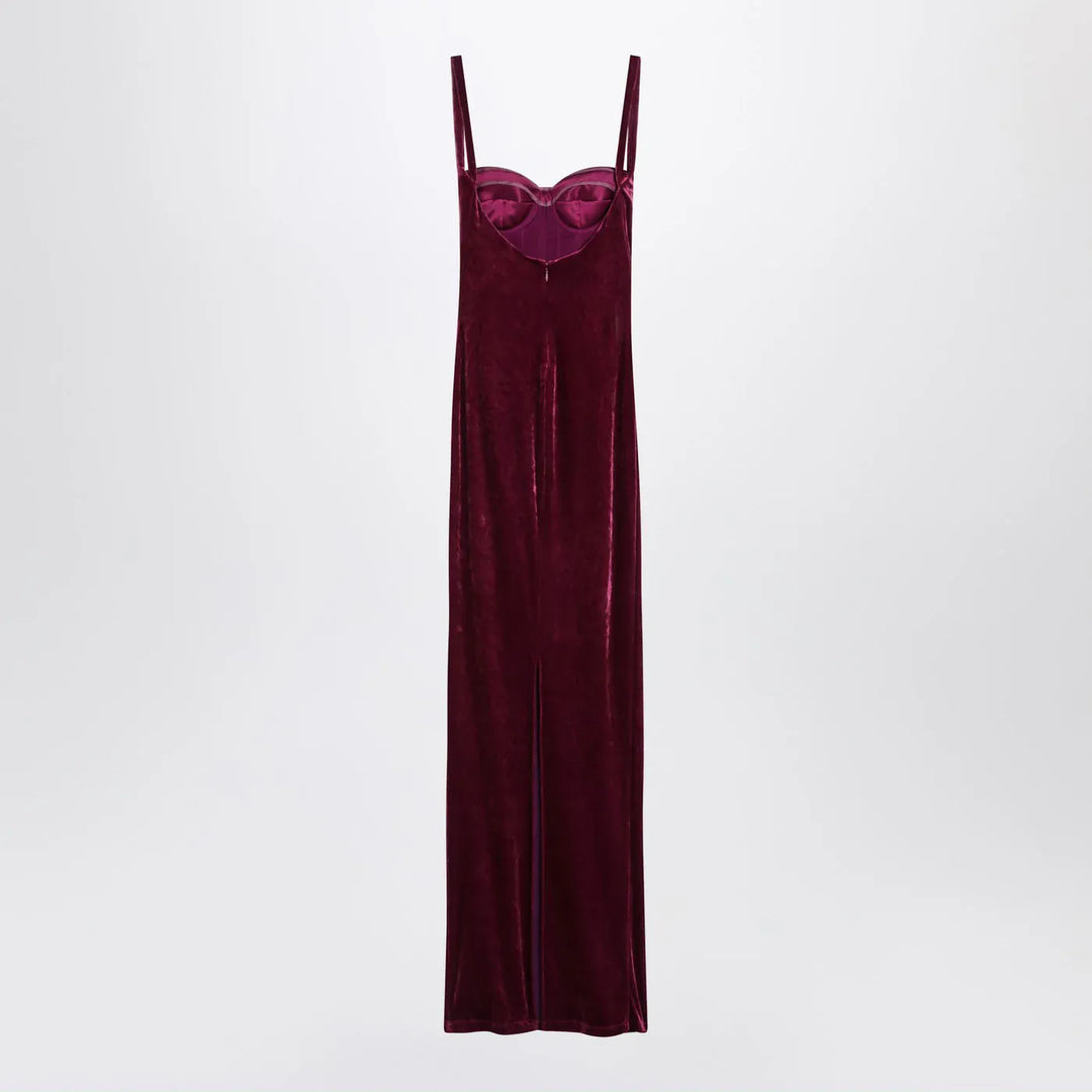 Balenciaga - Long plum-colored velvet dress Brand Apparel &amp; Accessories
