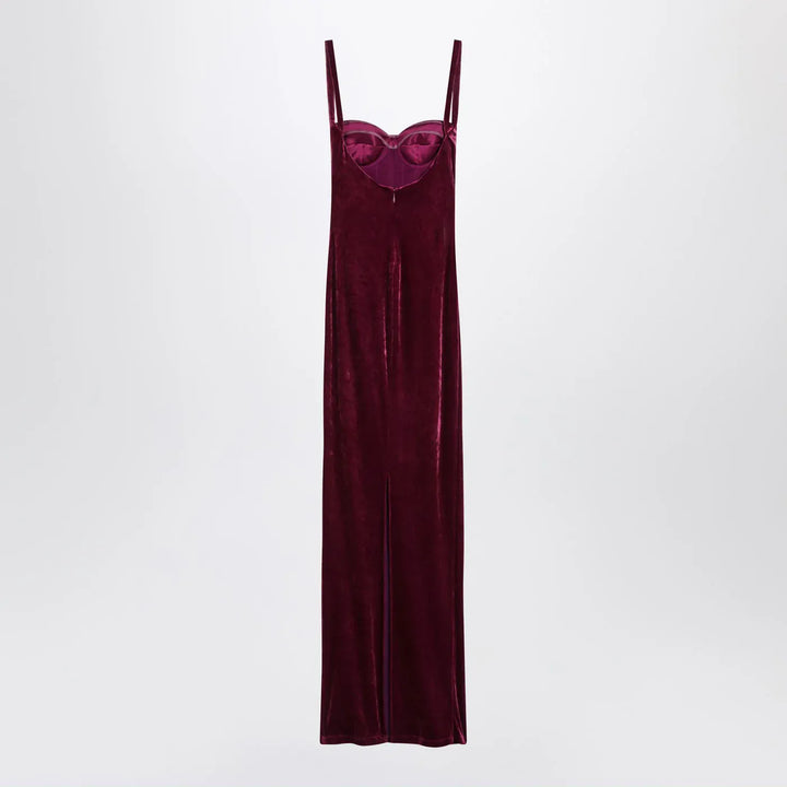 Balenciaga - Long plum-colored velvet dress Brand Apparel &amp; Accessories