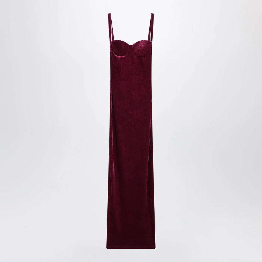 Balenciaga - Long plum-colored velvet dress Brand Apparel & Accessories 36  FR