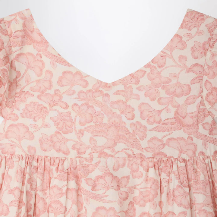 Bonpoint - Galantine pink voile dress with floral print Brand Apparel &amp; Accessories