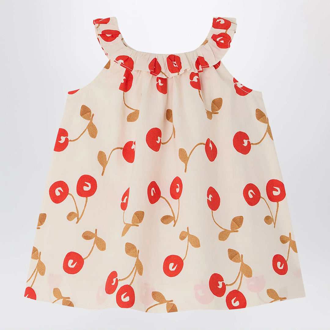 Bonpoint - Niniki écru dress with cherry print and ruffles Brand Apparel &amp; Accessories 2A