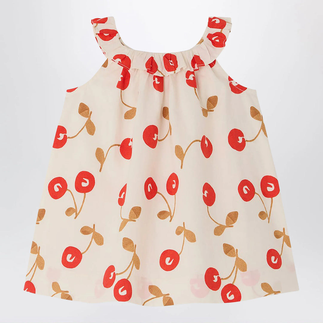 Bonpoint - Niniki écru dress with cherry print and ruffles Brand Apparel &amp; Accessories 2Y