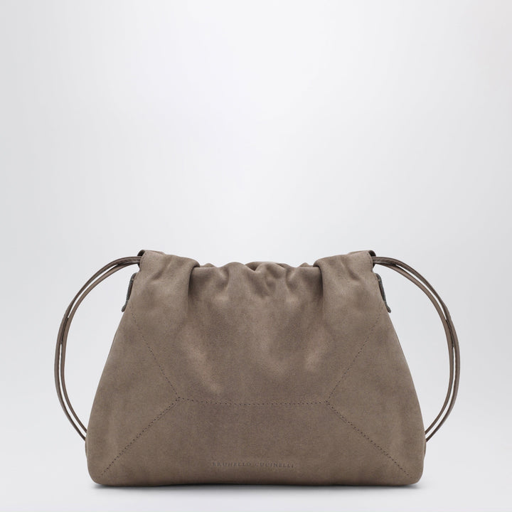 Apparel &amp; Accessories TU Brunello Cucinelli - BC Duo Pouch brown suede bag with monile detail Brand