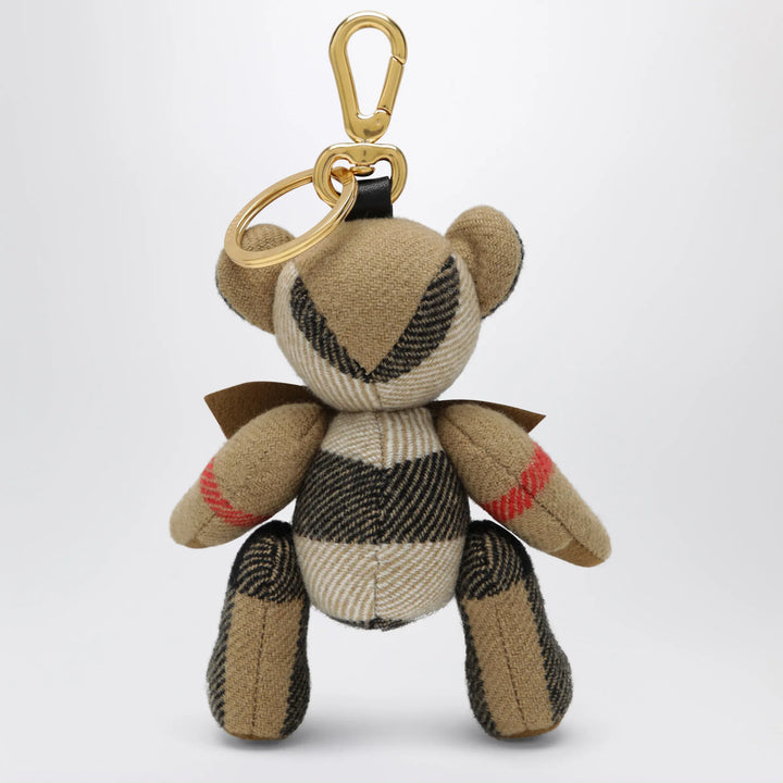 Burberry - Thomas teddy bear charm in check cashmere, beige Brand Apparel &amp; Accessories U