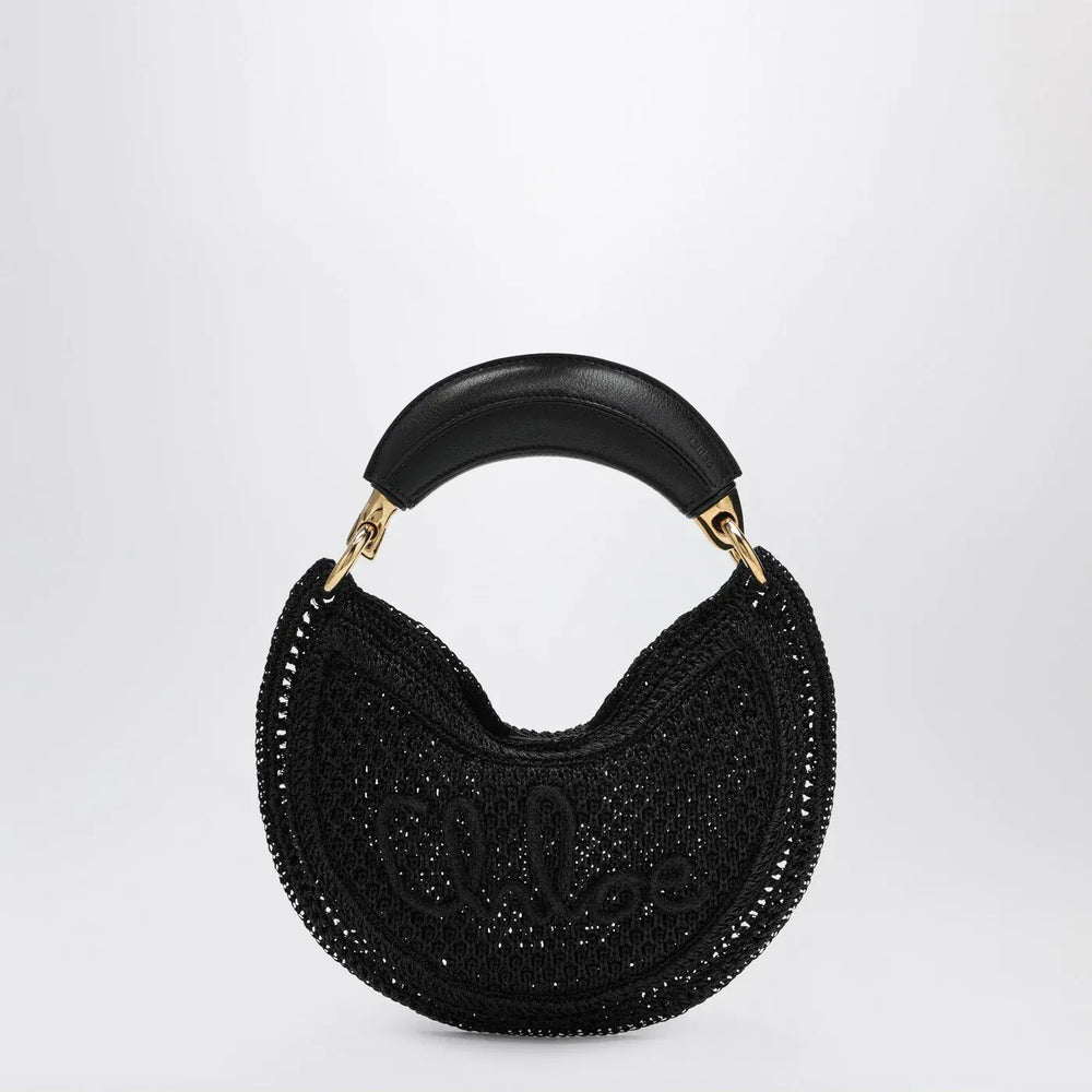 Chloé - Mini Summer Banana hobo bag in black crochet with leather details Brand Apparel & Accessories TU