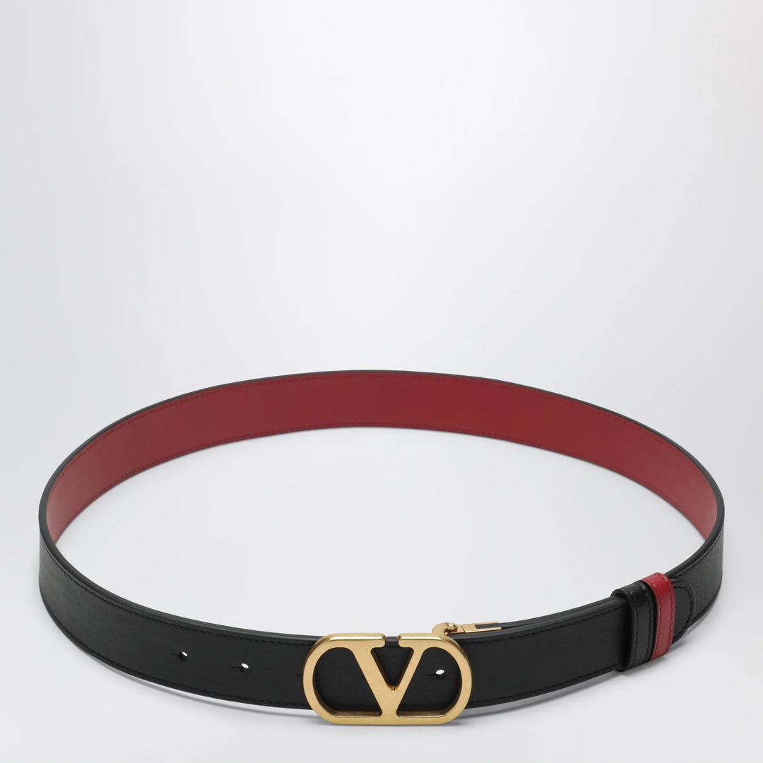 Valentino Garavani - Reversible VLogo Signature belt in glossy calfskin black/red Brand Apparel & Accessories > Clothing Accessories > Belts 85 EU