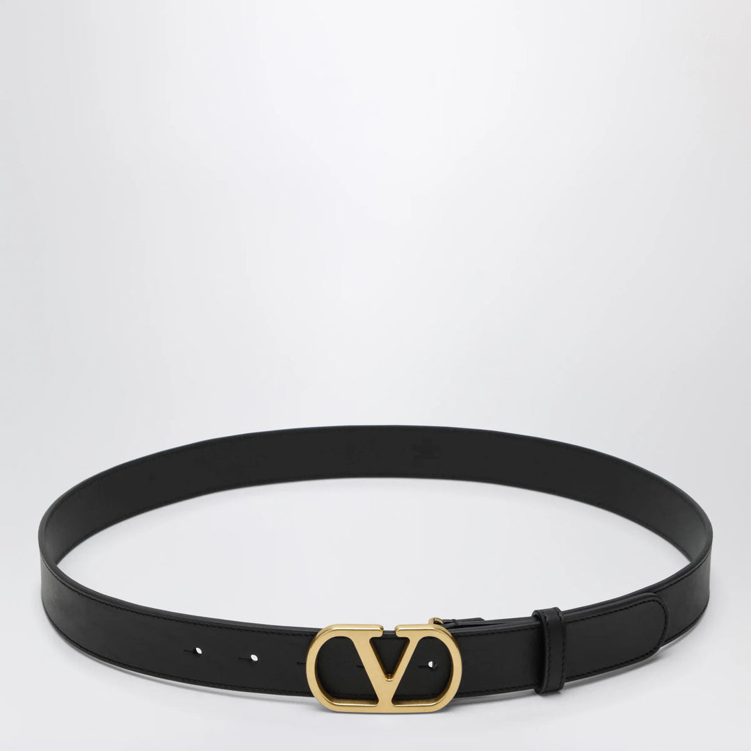 Valentino Garavani - VLogo Signature belt in smooth calf leather, black Brand Apparel &amp; Accessories > Clothing Accessories > Belts