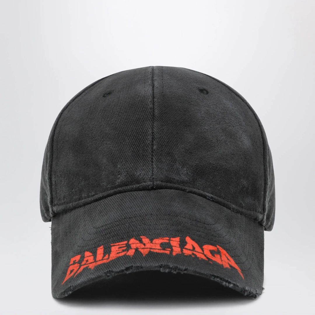 Balenciaga - Black cotton drill baseball cap with logo Brand Apparel &amp; Accessories > Clothing Accessories > Hats