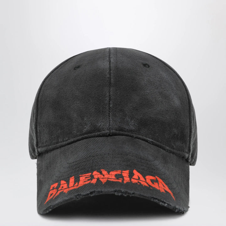 Balenciaga - Black cotton drill baseball cap with logo Brand Apparel &amp; Accessories > Clothing Accessories > Hats