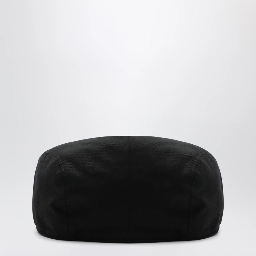 Dolce&Gabbana - Black cotton gabardine flat cap Brand Apparel & Accessories > Clothing Accessories > Hats 58 EU