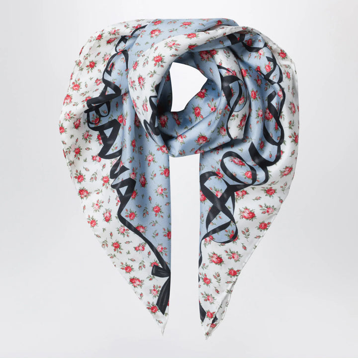 Dolce&amp;Gabbana - Roselline printed silk twill scarf 90x90 cm, light blue Brand Apparel &amp; Accessories > Clothing Accessories > Scarves &amp; Shawls TU