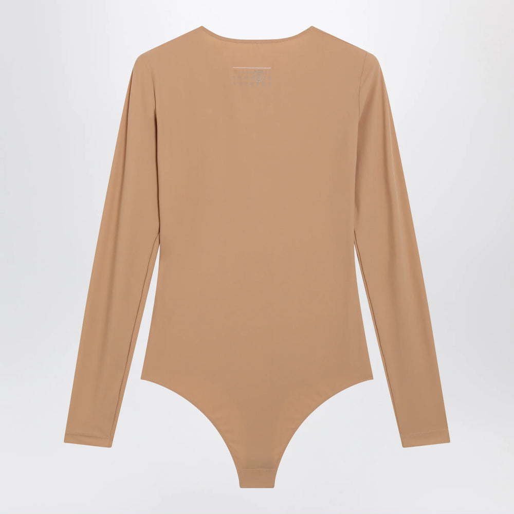 MM6 Maison Margiela - Skin-tone bodysuit in lycra jersey Brand Apparel & Accessories > Clothing > One-Pieces > Leotards & Unitards L
