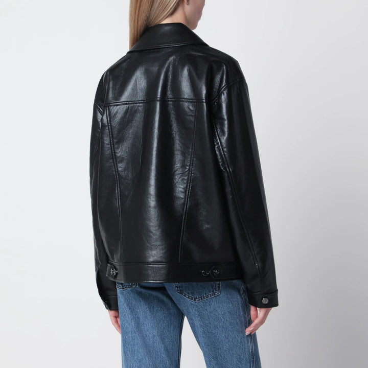 ANINE BING - Black regenerated leather jacket Brand Apparel &amp; Accessories > Clothing > Outerwear > Coats &amp; Jackets