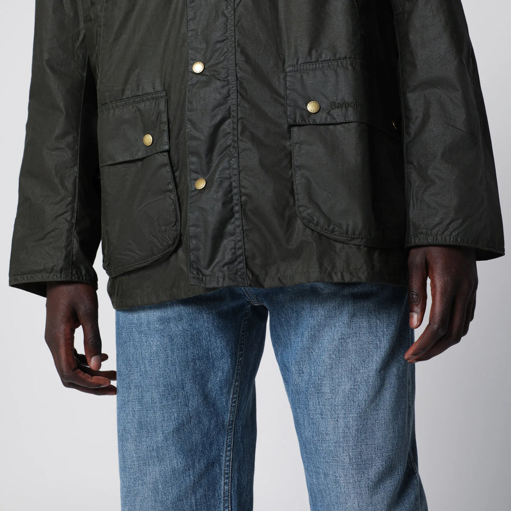 Barbour - Olive green lightweight waxed Ashby jacket Brand Apparel & Accessories > Clothing > Outerwear > Coats & Jackets