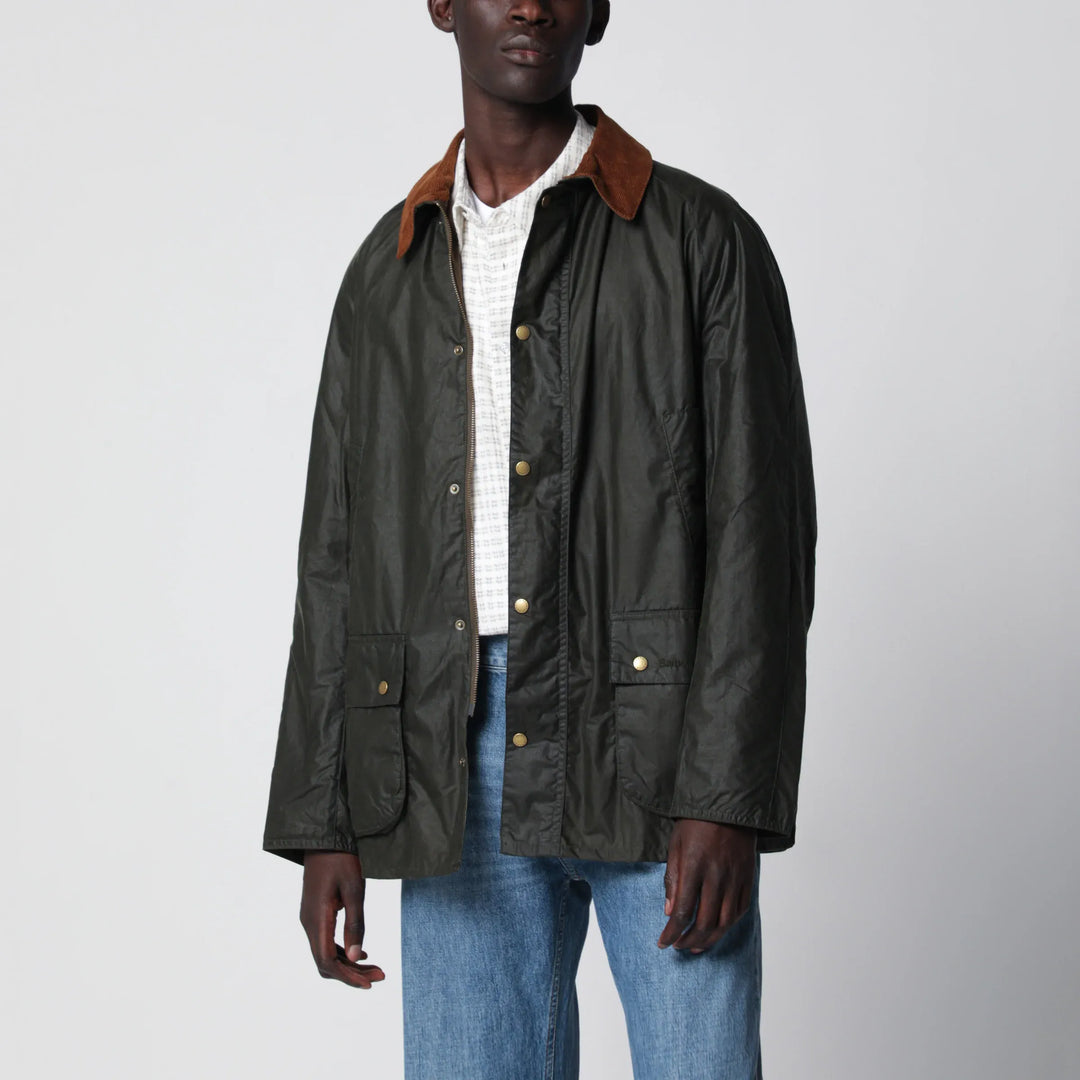 Barbour - Olive green lightweight waxed Ashby jacket Brand Apparel & Accessories > Clothing > Outerwear > Coats & Jackets M
