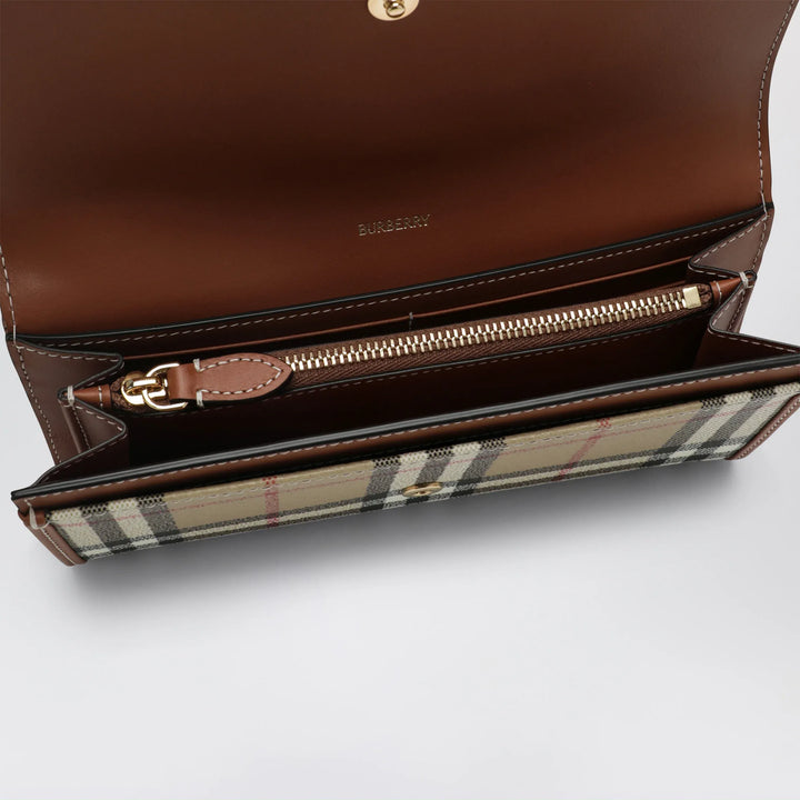 Burberry - Check continental wallet in coated cotton blend, beige Brand Apparel &amp; Accessories > Clothing > Outerwear > Coats &amp; Jackets TU