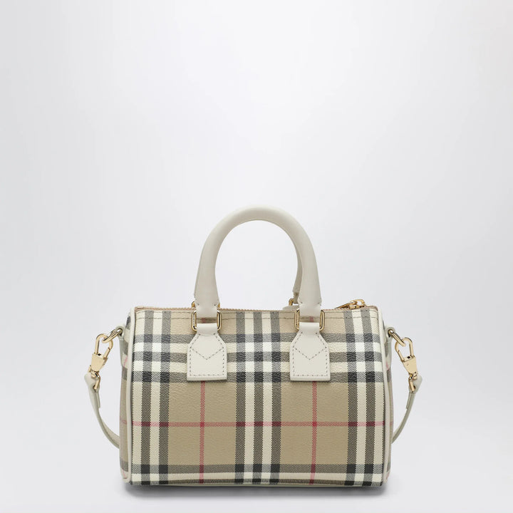 Burberry - Mini Vintage Check bowling bag in coated cotton beige Brand Apparel &amp; Accessories > Clothing > Outerwear > Coats &amp; Jackets TU