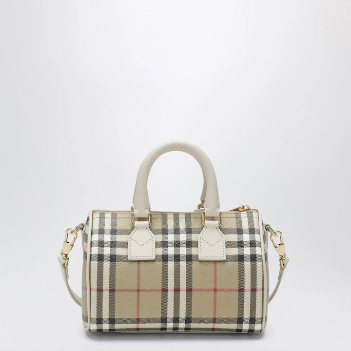 Burberry - Mini Vintage Check bowling bag in coated cotton beige Brand Apparel &amp; Accessories > Clothing > Outerwear > Coats &amp; Jackets TU