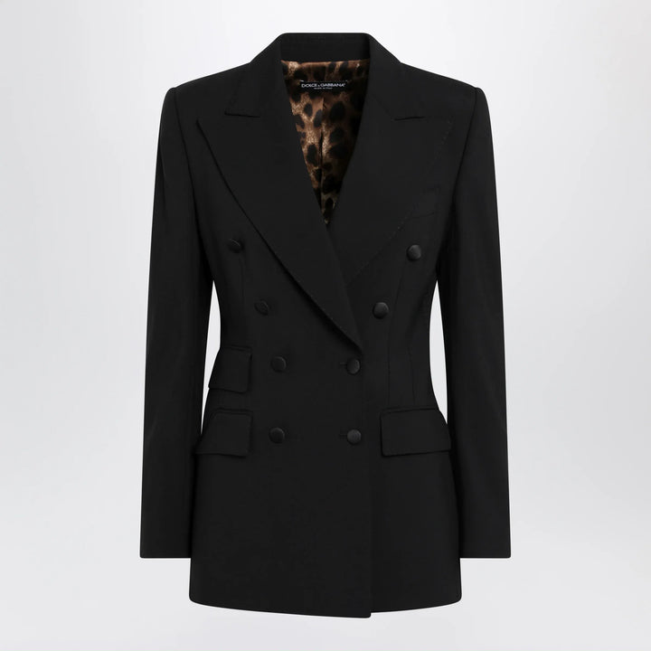 Dolce&amp;Gabbana - Double-breasted virgin wool jacket in black Brand Apparel &amp; Accessories > Clothing > Outerwear > Coats &amp; Jackets 42  IT