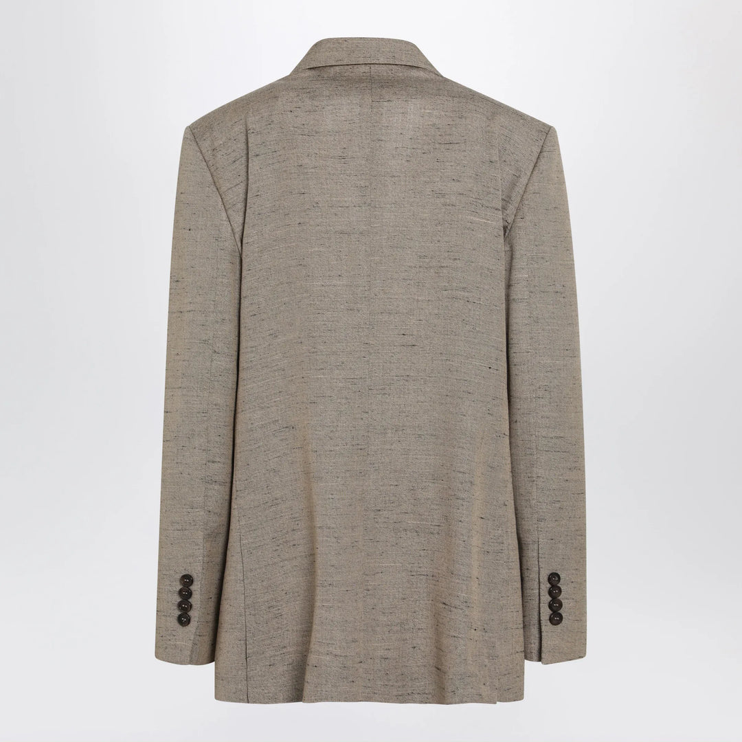 Dolce&amp;Gabbana - Sicilia double-breasted tweed-effect jacket, beige Brand Apparel &amp; Accessories > Clothing > Outerwear > Coats &amp; Jackets 40  IT