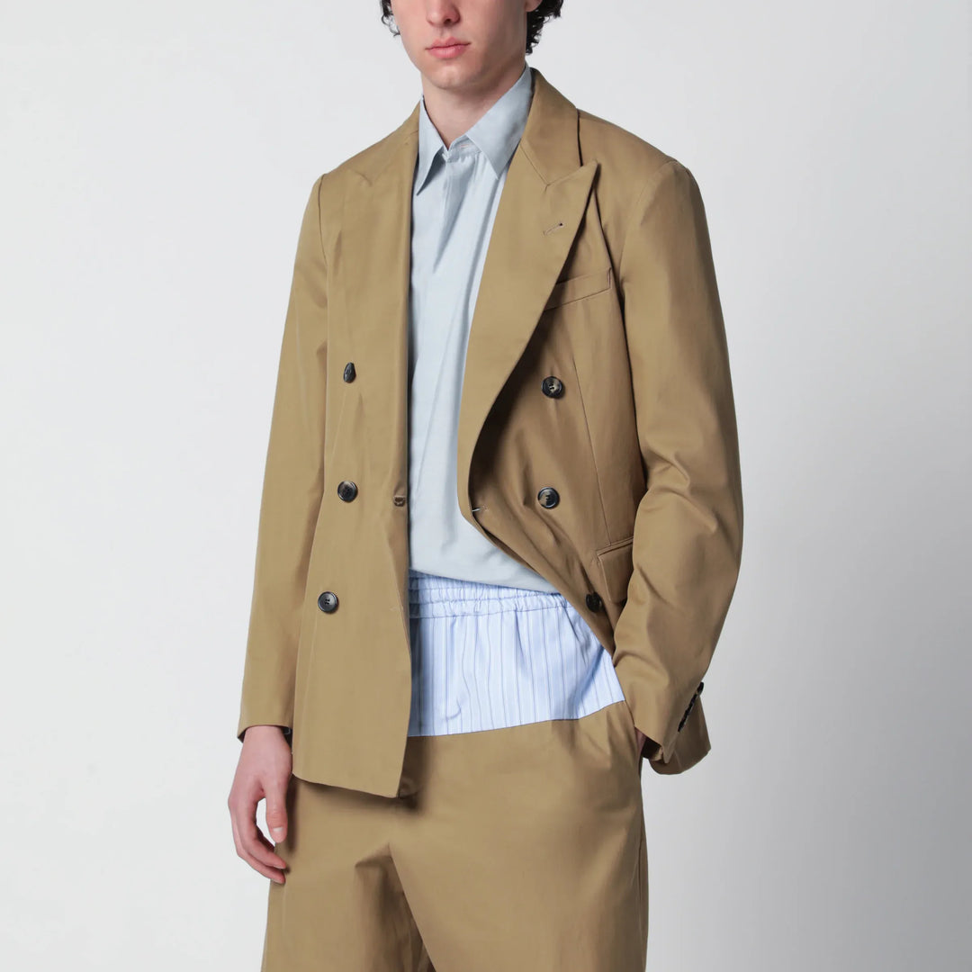 Dries Van Noten - Camel double-breasted jacket Brand Apparel &amp; Accessories > Clothing > Outerwear > Coats &amp; Jackets 46 IT