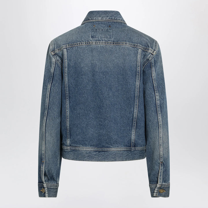 Golden Goose - Blue denim jacket with classic collar and logo buttons Brand Apparel &amp; Accessories > Clothing > Outerwear > Coats &amp; Jackets 40  IT