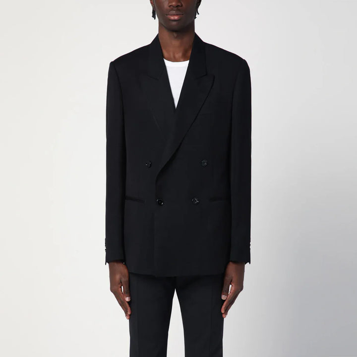 Lardini - Black double-breasted jacket Brand Apparel &amp; Accessories > Clothing > Outerwear > Coats &amp; Jackets 50 IT